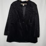 Chico's Velvet Zebra Stripe Jacket Coat Womens 3 (XL 16/18) Animal Print Black Photo 1