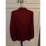 ESCALIER Women's Red Satin Bow Blouse Long Sleeve Shirt Top Size L Size L Photo 3