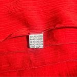 Handmade Red Sheer Sarong | Beach Cover-Up | Boho Fringe & Shell Detail Summer Pool‎ Fun Photo 3