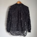 Diane Von Furstenberg  Lorelei Two Bloom Black Jacquard Lace Button down 6 Photo 3