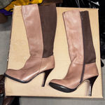 Very Volatile  Leather brown heeled high boots stretch calf Women's 8 Photo 1