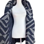 Mossimo Supply Co. Two Tone Geometric Wrap Pea Coat With Oversized Collar Sz M Blue Size M Photo 4