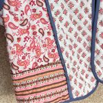 Reversible quilted women's jacket large jacket blue black pink white floral Photo 10