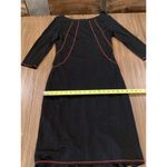 David Meister  Black red stitch detail Knee Length sheath Dress 3/4 Sleeves  10 Photo 8