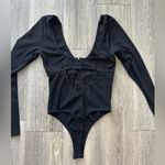 Princess Polly Ribbed Black Long Sleeve Bodysuit Photo 1