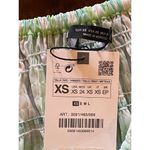 ZARA  Green And White Plaid Square Neck‎ Puff Sleeve Smocked Cropped Top Size XS Photo 7