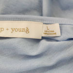 Bishop and Young Light Blue Cropped V-Neck Top with Ruffle Trim Size Large Photo 7