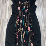 Connected Apparel Floral Embroidered Black Dress NWT Women's Size 12 Photo 0