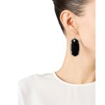 Kendra Scott NWT!  Danielle Silver Drop Earrings in Black Opaque Glass Photo 2