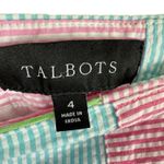 Talbots  100% Cotton Patchwork Striped Seersucker Short Straight Lined Skirt Sz 4 Photo 5