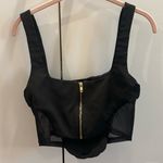 Black corset crop top with mesh insets, size M Size M Photo 1