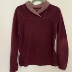 prAna  Twisty maroon velvet fleece pullover sweatshirt Photo 0