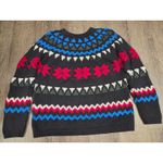 Josephine Chaus  Vintage Black Crewneck Sweater Chenille Embroidery Large Photo 5