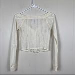Urban Outfitters UO Out from Under Women’s Ivory Knit V-neck Cropped Cardigan - Small Photo 5