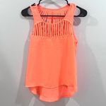 Bright orange cutout tank blouse top size small Photo 3