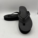 Rainbow Sandals Rainbows Women Sandals Black Swarovski Crystal Wedge Flip Flops XL 8.5-9.5 NEW Photo 0