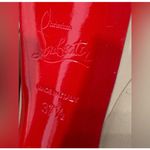 Christian Louboutin Peep Toe Platform Heels Nude Leather Stiletto Size 37.5 Photo 3