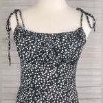Shortie Romper Tie Shoulders Black/White Ditsy Floral Photo 1