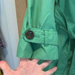 Gap  Women's Trench Coat Mint Green Belted Crop Sleeve Size Small Photo 2