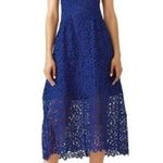 Slate + Willow Cobalt Blue Lace Sleeveless Partially Lined Midi Dress Size 4 Photo 0