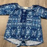 French Laundry  Tie Front Lace Inset Boho Shirt | Top Photo 5