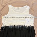 Olive & Oak  gorgeous NWOT white grey black fringed sleeveless dress Photo 4
