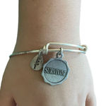 Bella Ryann NWT Womens  Survivor Expandable Bangle Charm Bracelet in Silver Photo 0