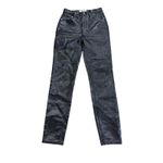 We The Free  People Phoenix Coated Skinny Jeans Size 27 Button Fly Faux Leather Photo 15