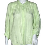 Anthropologie Maeve Shirt Womens Small Green Button Up Blouse Preppy Bohemian Photo 0