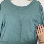 Harvé Benard Harve Benard Sport Floral Embroidered Teal Blue Sweatshirt Size Large Photo 4