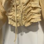 Bardot Blue B Collection Vintage Inspired lace up‎ Ruched Crop Top - Large Photo 3