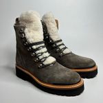Marc Fisher LTD Izzie Genuine Shearling Lug Sole Boot in Medium Grey Suede Photo 0