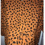 Everly NWT Peplum Leopard Print Blouse - Size Large Photo 2