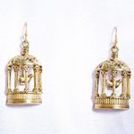 Birdcage Necklace And Earring set Gold Photo 1
