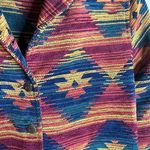 Vintage textured colorful aztec western print jacket Blue Size 14P Photo 1