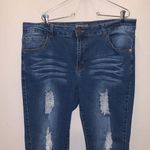 Jack David Women's Dark Wash Ripped Skinny Jeans Blue Size 18 Photo 1