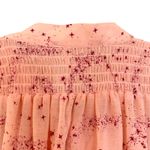 Free People  Stars Align Printed Top Blouse Women's Small Pale Pink Boho Hippie Photo 10