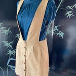 Mod Ref  Camel jumper Denim Overalls Skirt Size Large juniors Photo 3