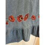 Denim Dress Embroidered Floral Dress with Pockets Size Petite Large Grandma Core Blue Photo 4