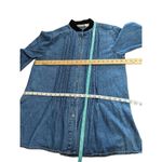 Coldwater Creek  denim shacket with velvet cuffs size Large Photo 4