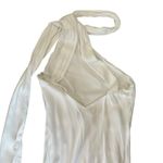 BHLDN  Anthro Nicoletta One Shoulder Removable Scarf White Ivory Satin Midi Dress Photo 6