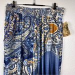One World  Blue and Orange Paisley Pants Photo 3