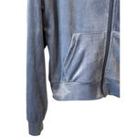 Refuge Hoodie Jacket Womens M Blue Velour Velvet Full Zip Rinestone QUEEN NEW Photo 3