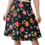 Vintage 90s Black Floral Skirt Size M Photo 0