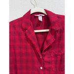 Victoria's Secret XS Red Plaid Cotton Blend Long Sleeve PJ Top Photo 1