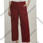 Gloria Vanderbilt  Pull on Wide leg Crop tummy control Pant, Maroon, Size 8, NWT Photo 1