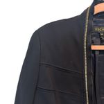 Escada Navy Classic Minimalist Stretchy Contemporary Blazer With Zipper Medium Blue Photo 4