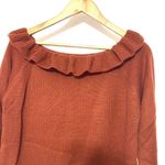 Love Riche  Sweater ruffle Autumn colors large rust orange  ruffle sleeve Photo 1
