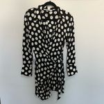 ZARA  Mini Wrap Shirt Dress Black and White Polka Dot Collared V-Neck Small Photo 4