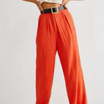 Free People  | Free In You Pull On Pleated Trousers, Orange, XS Photo 0